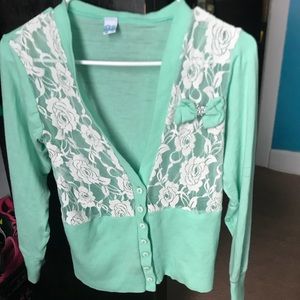 Blue and White Cardigan